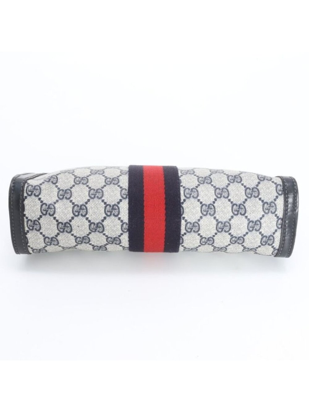 Gucci Vintage GG Supreme Leather Clutch Pouch Commuting Business Navy Ree - Picture 5 of 9